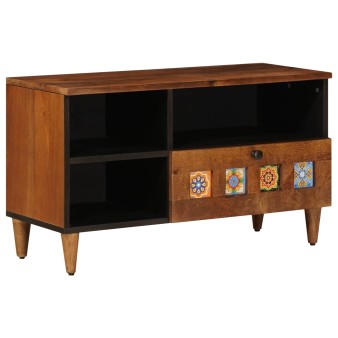 Tv szekrény fiókkal dió 80 x 33 x 46 cm tömör mangófát