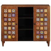 Széf polcokkal tárolóval dió 90 x 33,5 x 75 cm tömör mangófát Széf polcokkal tárolóval dió 90 x 33,5 x 75 cm tömör mangófát