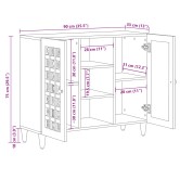 Széf polcokkal tárolóval dió 90 x 33,5 x 75 cm tömör mangófát Széf polcokkal tárolóval dió 90 x 33,5 x 75 cm tömör mangófát
