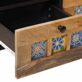 Tv szekrény fiókkal természetes 70 x 33 x 46 cm tömör mangófát