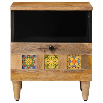 Éjjeliszekrény 2 pcs természetes 40 x 33 x 46 cm tömör mangófát