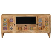 Tv szekrény természetes 105 x 33,5 x 46 cm tömör mangófát