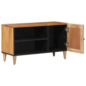 Tv szekrény ajtóval természetes 80 x 33 x 46 cm tömör mangófát