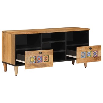 Tv szekrény fiókkal természetes 100 x 33 x 46 cm tömör mangófát