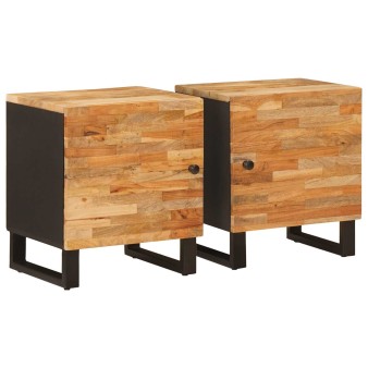 Éjjeliszekrény 2 pcs barna 40 x 33 x 46 cm tömör mangófát