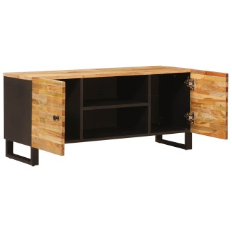 Tv szekrény tárolóval barna 105 x 33 x 46 cm tömör mangófát