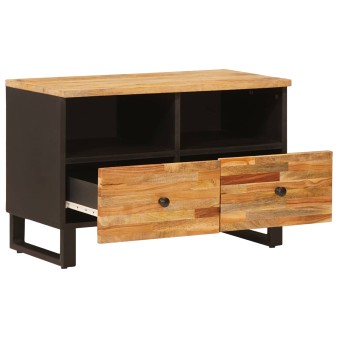 Tv szekrény tárolóval barna 70 x 33 x 46 cm tömör mangófát