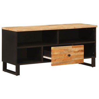 Tv szekrény fiókkal barna 100 x 33 x 46 cm tömör mangófát