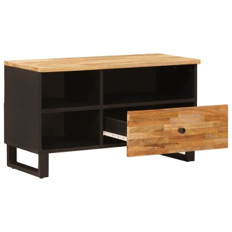 Tv szekrény fiókkal barna 80 x 33 x 46 cm tömör mangófát