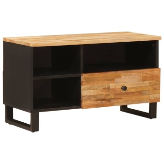 Tv szekrény fiókkal barna 80 x 33 x 46 cm tömör mangófát