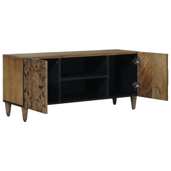 Tv szekrény tárolóval barna 105 x 33,5 x 46 cm tömör mangófát