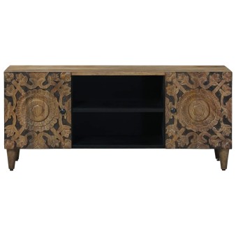 Tv szekrény tárolóval barna 105 x 33,5 x 46 cm tömör mangófát