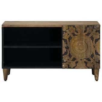 Tv szekrény polcokkal barna 80 x 31,5 x 46 cm tömör mangófát