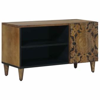 Tv szekrény polcokkal barna 80 x 31,5 x 46 cm tömör mangófát