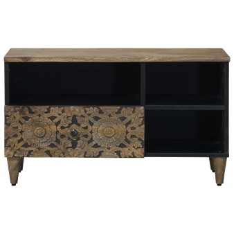 Tv szekrény fiókkal barna 80 x 33,5 x 46 cm tömör mangófát