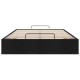 Ottomán fekete szövet ágykeret matrac nélkül 120x200 cm