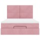 Ottomán ágykeret matracokkal rózsaszín 140x200cm bársony
