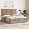 Ottomán ágykeret matracokkal cappuccino 200x200cm műbőrrel