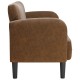 Barna műbőr loveseat kanapé 110 cm