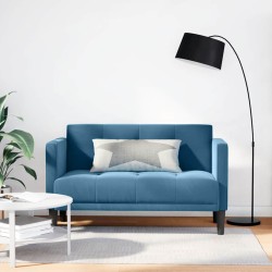 Kék bársony loveseat kanapé 111 cm