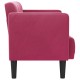 Bordó bársony loveseat kanapé 111 cm