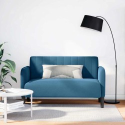Kék bársony loveseat kanapé 109 cm