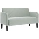Világosszürke bársony loveseat kanapé 109 cm