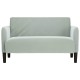 Világosszürke bársony loveseat kanapé 109 cm