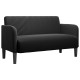 Fekete bársony loveseat kanapé 109 cm Fekete bársony loveseat kanapé 109 cm