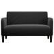 Fekete bársony loveseat kanapé 109 cm Fekete bársony loveseat kanapé 109 cm