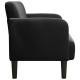 Fekete bársony loveseat kanapé 109 cm Fekete bársony loveseat kanapé 109 cm