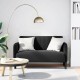 Fekete bársony loveseat kanapé 109 cm Fekete bársony loveseat kanapé 109 cm