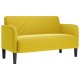 Sárga bársony loveseat kanapé 109 cm Sárga bársony loveseat kanapé 109 cm