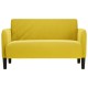 Sárga bársony loveseat kanapé 109 cm Sárga bársony loveseat kanapé 109 cm