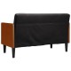 Fekete bársony loveseat kanapé párnákkal 110 cm Fekete bársony loveseat kanapé párnákkal 110 cm