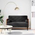 Fekete bársony loveseat kanapé párnákkal 110 cm