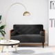 Fekete bársony loveseat kanapé párnákkal 110 cm Fekete bársony loveseat kanapé párnákkal 110 cm