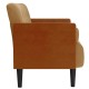Barna bársony loveseat kanapé párnákkal 110 cm Barna bársony loveseat kanapé párnákkal 110 cm
