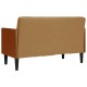 Barna bársony loveseat kanapé párnákkal 110 cm Barna bársony loveseat kanapé párnákkal 110 cm