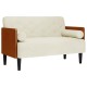 Krém bársony loveseat kanapé párnákkal 110 cm Krém bársony loveseat kanapé párnákkal 110 cm