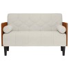 Krém bársony loveseat kanapé párnákkal 110 cm