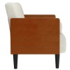 Krém bársony loveseat kanapé párnákkal 110 cm