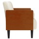 Krém bársony loveseat kanapé párnákkal 110 cm Krém bársony loveseat kanapé párnákkal 110 cm