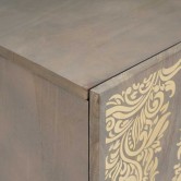 Tv szekrény fiókkal szürke 105 x 33 x 46 cm tömör mangófát