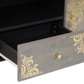 Tv szekrény fiókkal szürke 105 x 33 x 46 cm tömör mangófát