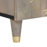 Tv szekrény fiókkal szürke 105 x 33 x 46 cm tömör mangófát
