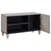 Tv szekrény polcokkal szürke 80 x 33 x 46 cm tömör mangófát