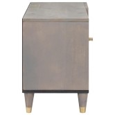 Tv szekrény polcokkal szürke 80 x 33 x 46 cm tömör mangófát