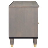 Tv szekrény fiókkal szürke 100 x 33 x 46 cm tömör mangófát
