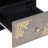 Tv szekrény fiókkal szürke 100 x 33 x 46 cm tömör mangófát